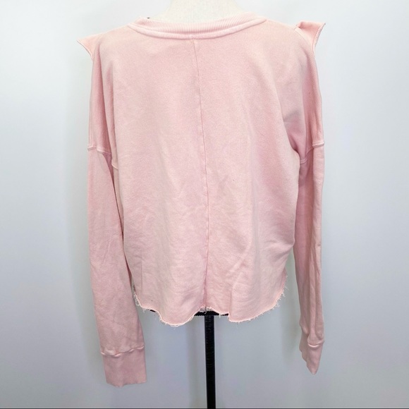 Free People Ooh La Ruffle Pullover Uptown Pink Top Size Medium Bohemian - Picture 7 of 9